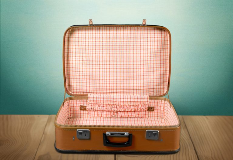 Empty vintage suitcase
