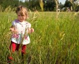 Girl playing in the grass at Bluestone Wales