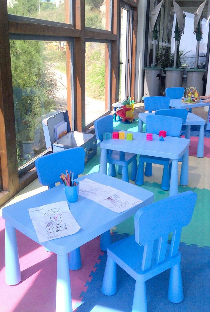 The play area by the side of the restaurant at Martinhal Sagres, one of the family-friendly touches
