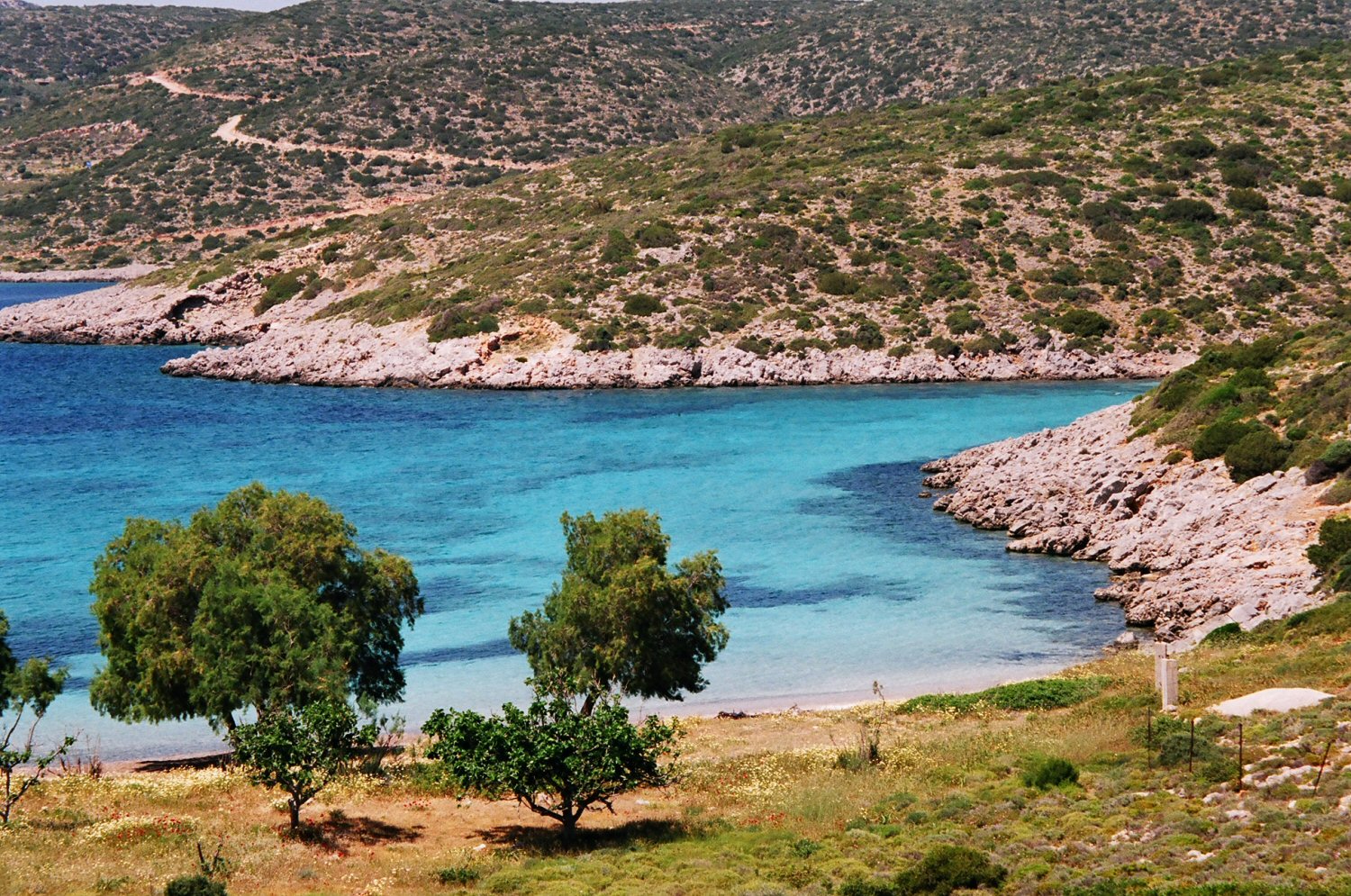 View down to the sea as we explored the island in our hire car during our one day in Chios