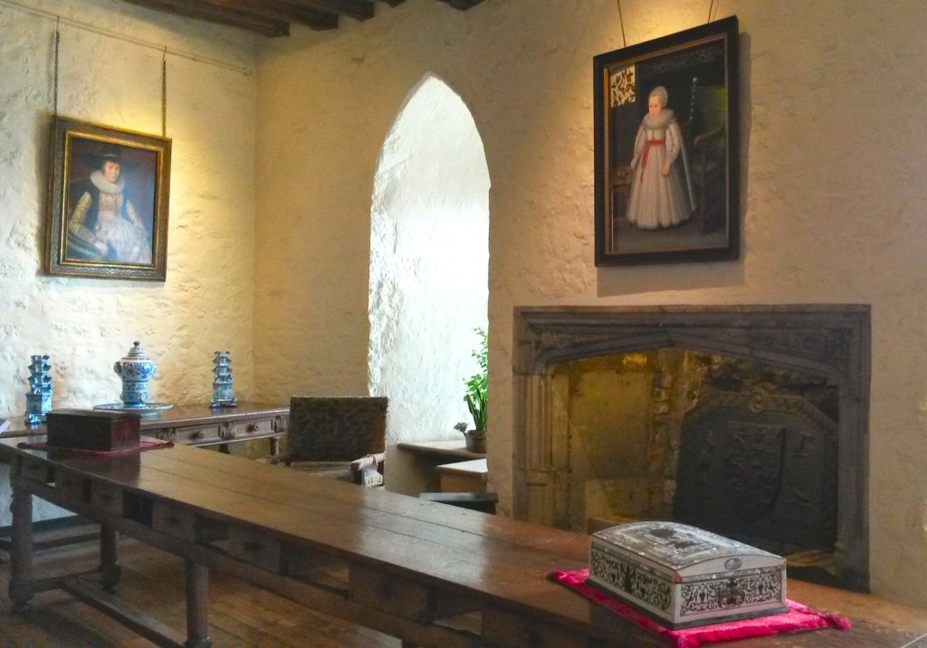 Portraits on the walls of the castle - discovering Leeds castle facts and meeting the Leeds Castle peacocks in Kent
