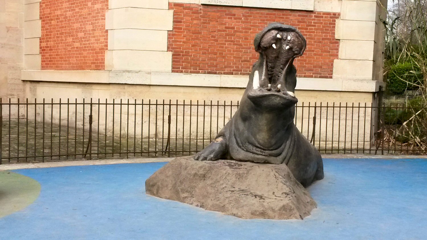 Hippo statue at the Jardin des Plantes - the best parks in Paris with kids