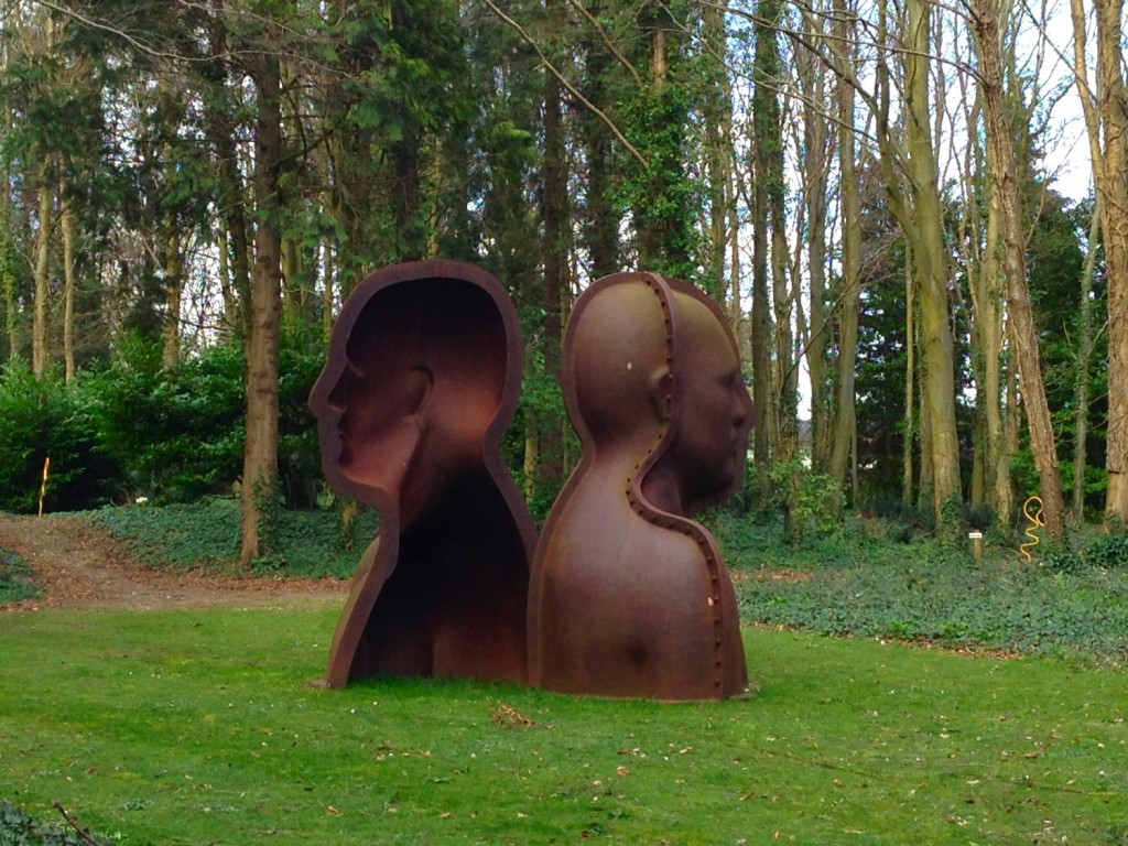 Sculpture of two heads - discovering the Cass Sculpture Foundation with kids