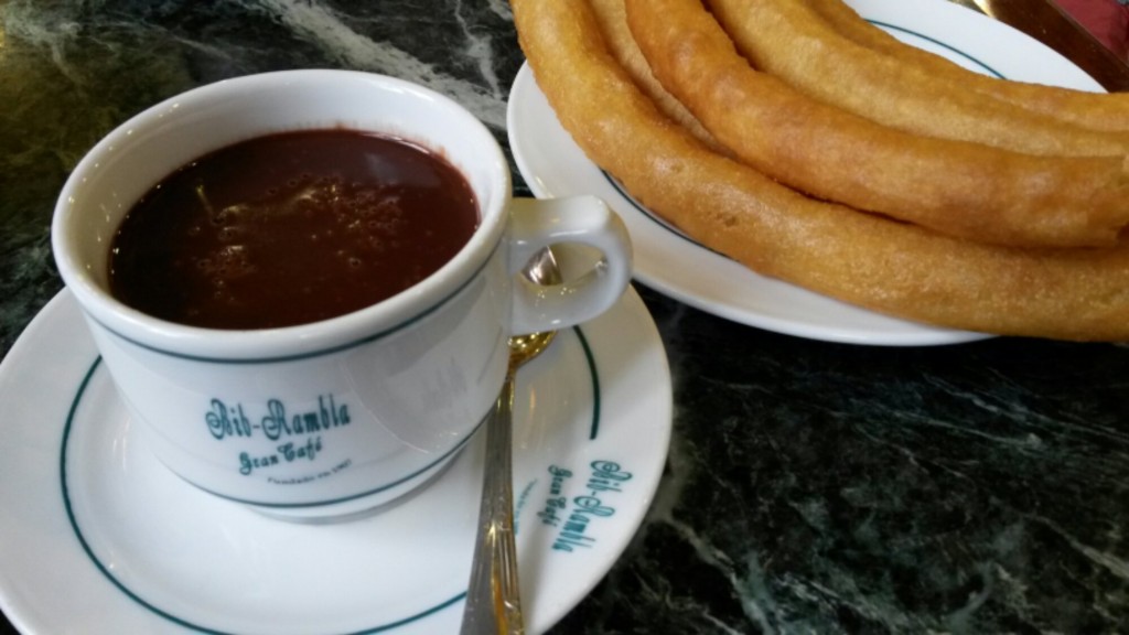 Chocolate and churros in Granada
