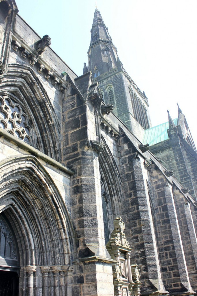 Intricate entrance door to Glasgow cathedral - visiting with a toddler