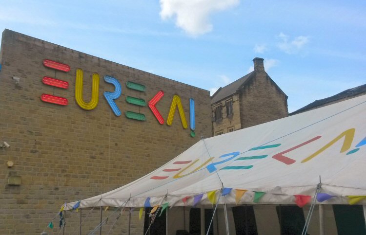 Entrance sign for Eureka National Children's museum in Halifax - checking out Eureka for toddlers