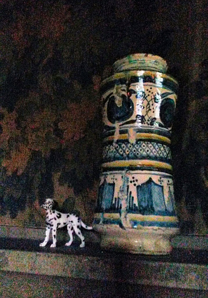 One of the tiny dalmatian statues to spot at Packwood House National Trust property in Warwickshire
