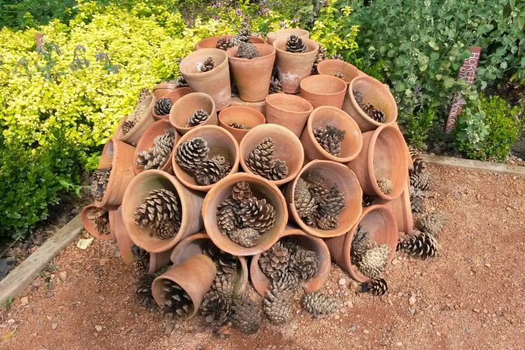 Bug hotel at Packwood House National Trust property in Warwickshire