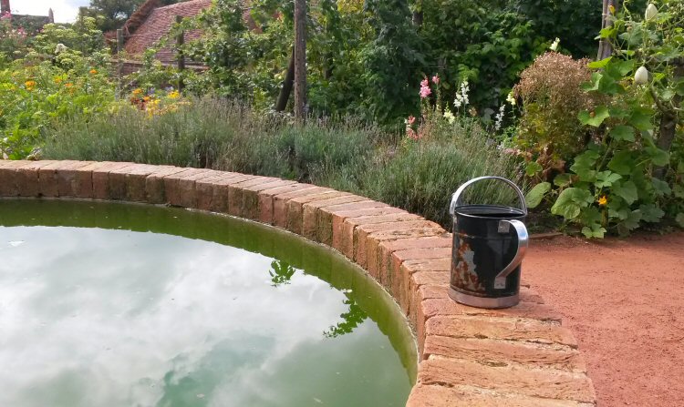 Pool in the gardens at Packwood House National Trust property in Warwickshire