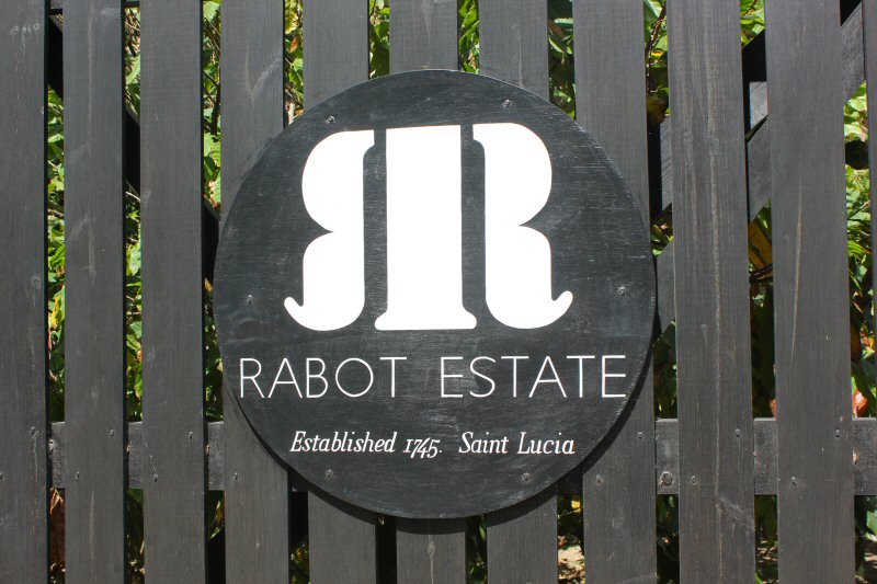 Rabot Estate sign at Boucan by Hotel Chocolat - discovering the history of chocolate in St Lucia and how to make it