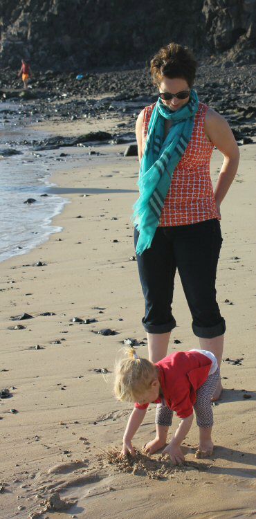 On the beach in Lanzarote with my daughter - my Ultrasun review: family-friendly sun protection and the reasons I love Ultrasun for kids