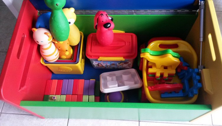 Toys in the toybox in our room at the Gran Castillo hotel in Lanzarote