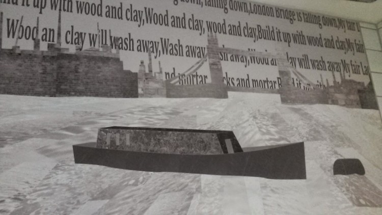 Picture of London Bridge with the words of the song London Bridge is falling down at the Mercure London Bridge hotel - my review