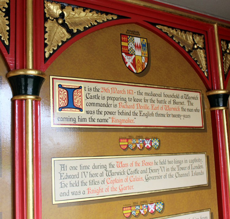 History of Warwick Castle in one of the exhibits at the Kingmaker exhibition - our review of a day at Warwick Castle