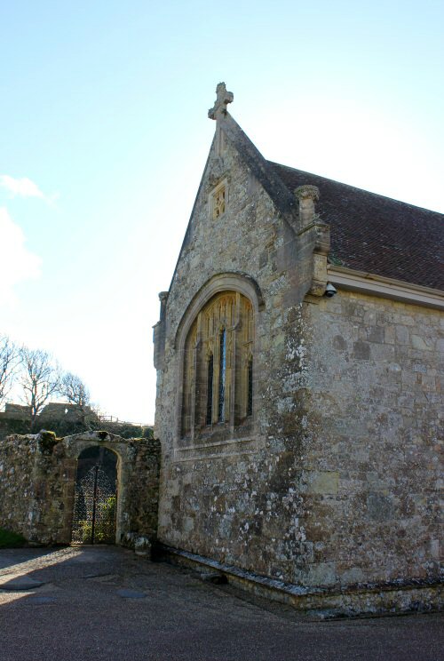 Exterior of the church in Carisbrooke Castle on the Isle of Wight