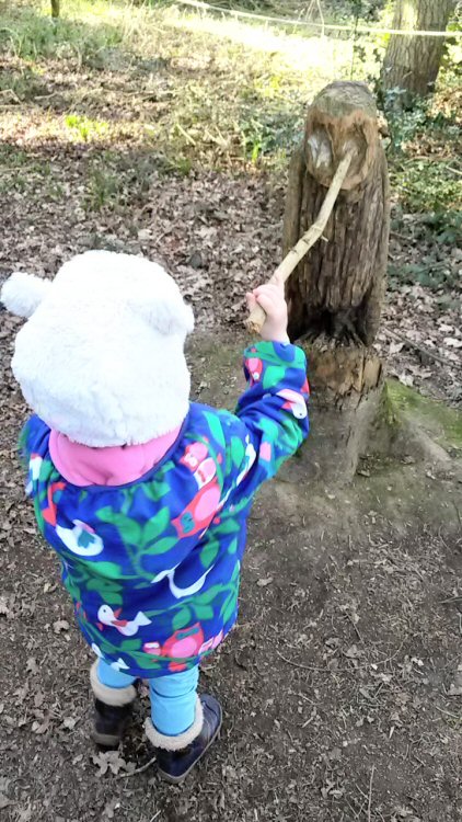 My toddler with a stick - a day out at Harcourt Arboretum with kids