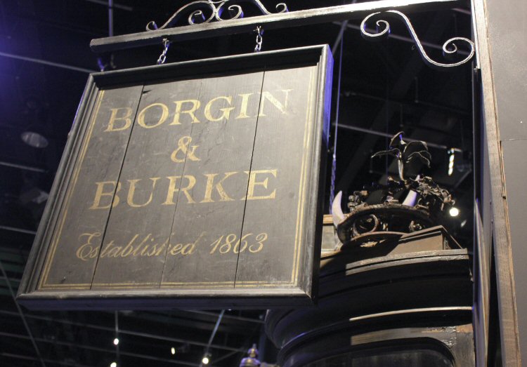 Sign for Borgin & Burke on the Harry Potter studio tour