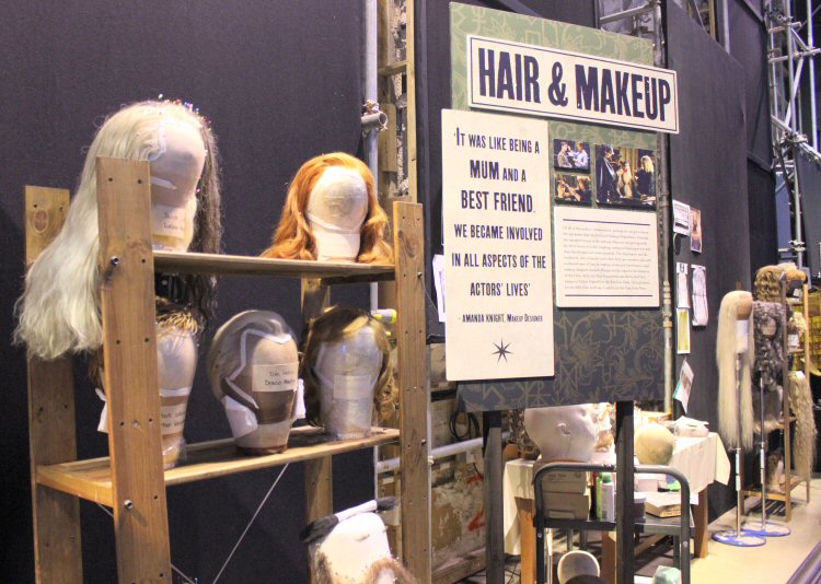 Wigs from hair and make-up, alongside behind the scenes videos, at the Harry Potter studio tour