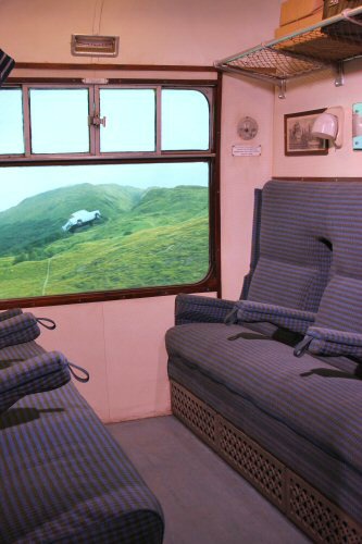 Flying Ford Anglia on the screen by one of the special Hogwarts Express filming carriage where you can pretend to take part in the action