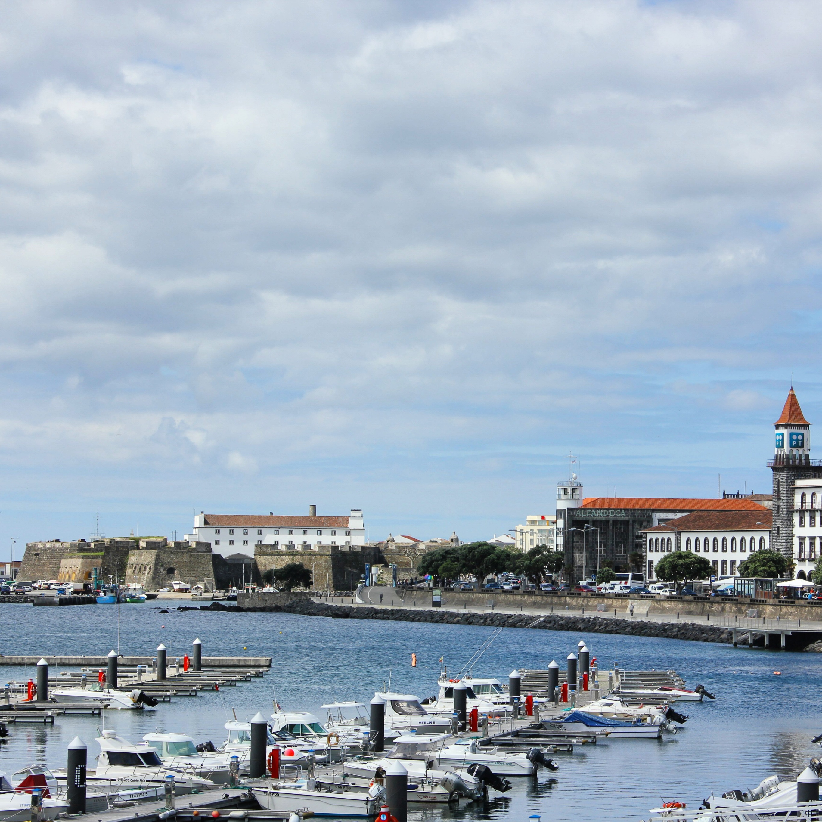 The harbour at Ponta Delgada in Sao Miguel, one of the islands of the Azores