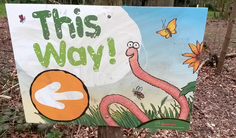 Sign at the start of the Superworm trail in Wendover Woods, Buckinghamshire