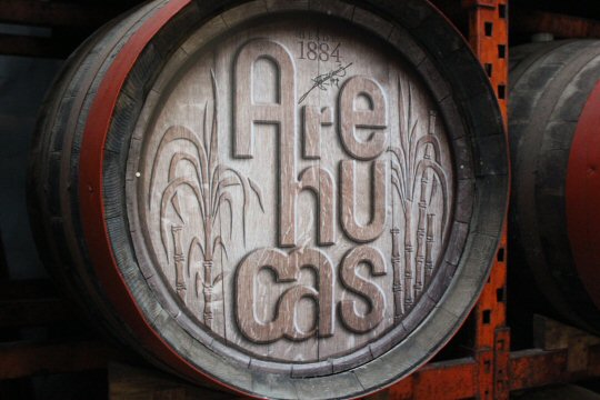 One of the barrels at Arehucas rum distillery at Arucas, Gran Canaria