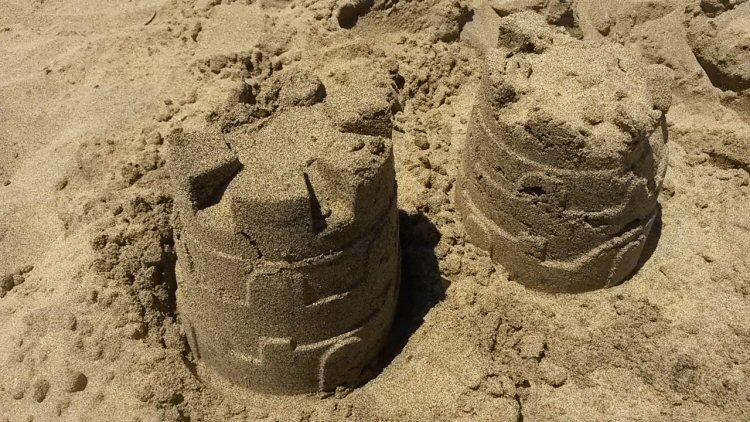 Sandcastles on the beach at Maspalomas, Gran Canaria