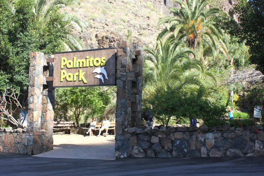 Entrance sign to Palmitos Park zoo in Gran Canaria