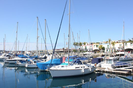 Yachts in the marina at Puerto de Mogan, Gran Canaria