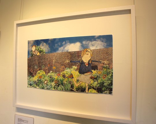 One of the illustrations from the book Clarice Bean at the exhibition at Mottisfont, Hampshire