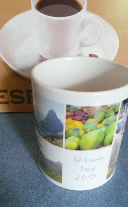The other side of my personalised St Lucia photo mug - my Photobox review of their personalised mugs