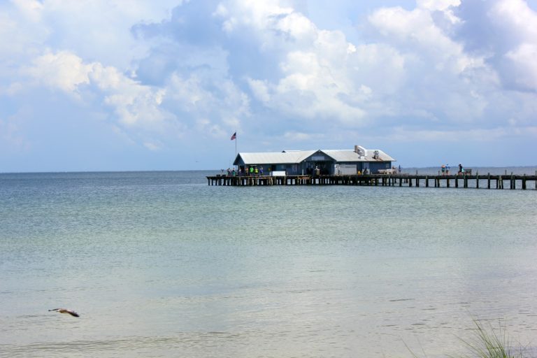 Pier in the sea at Anna Maria Island in Bradenton on Florida's Gulf Coast