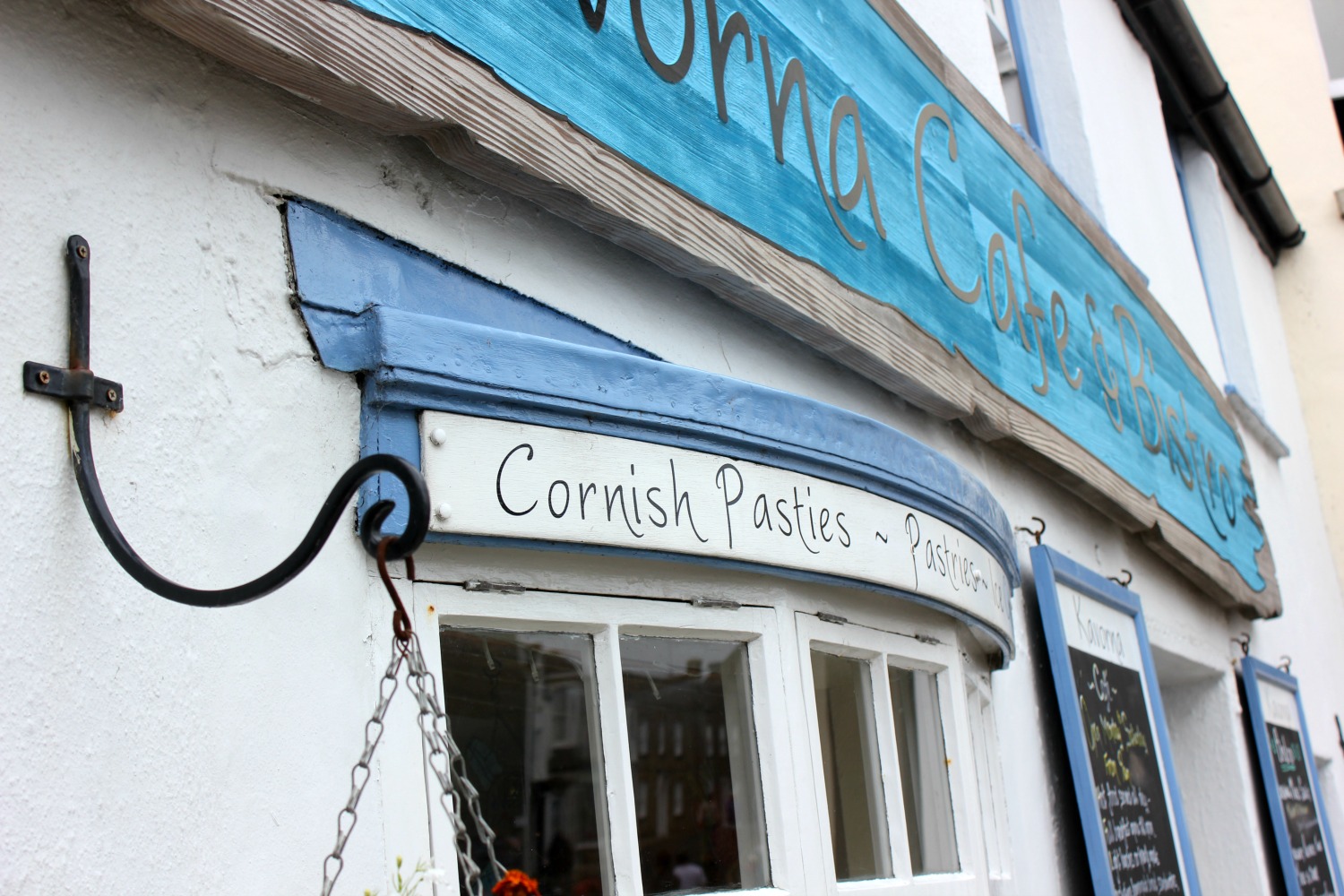 Shop selling Cornish pasties in Hugh Town on St Mary's in the Isles of Scilly