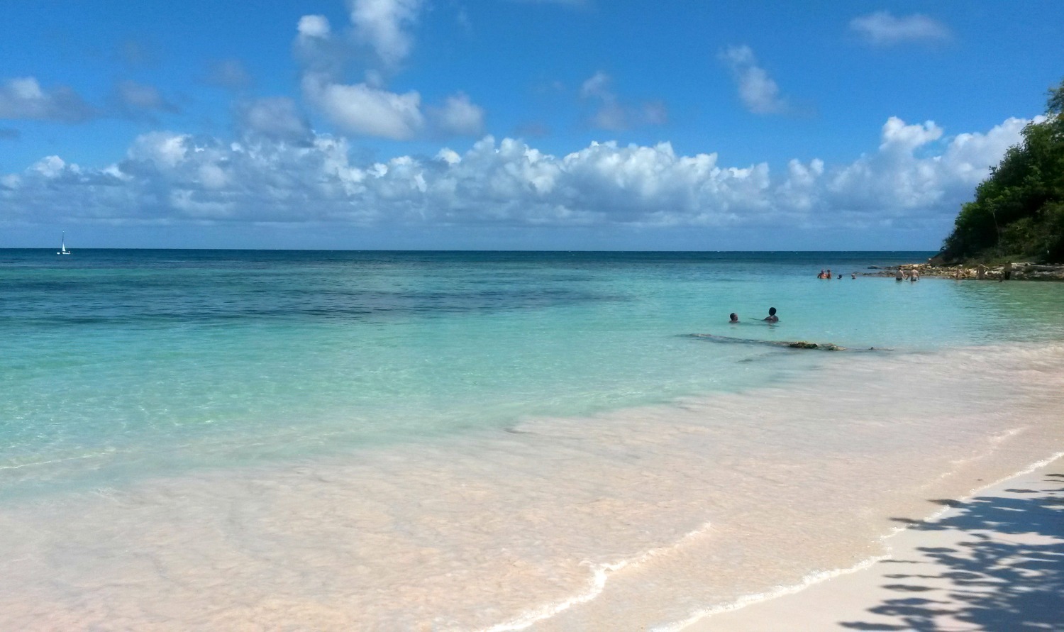 The turquoise seas of Long Bay on Antigua, with its pale sand
