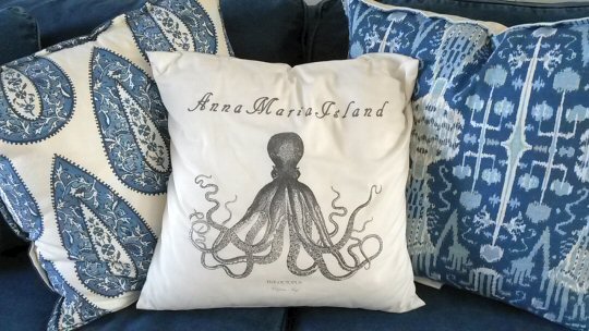 Octopus cushion cover at Serenity Beach Holiday house in Bradenton