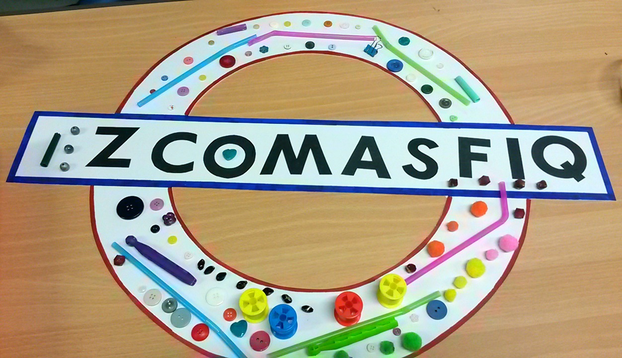 Three-year-old's brightly coloured tube design, one of the family friendly activities - exploring the London Transport Museum depot with kids