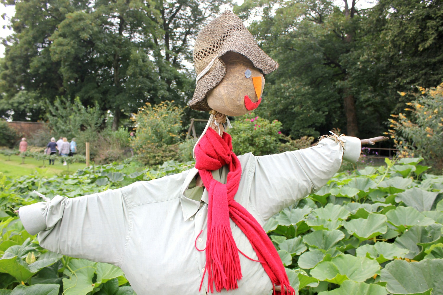 Scarecrow in the vegetable garden of Nostell Priory in Yorkshire