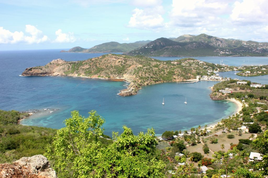 A view down to the bay at English Harbour - 14 reasons to visit Antigua with young kids
