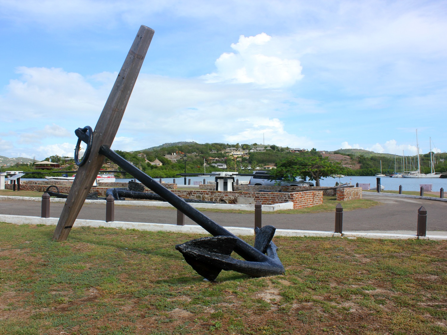 Huge anchor in Nelson's Dockyard on Antigua - 14 reasons to visit Antigua with young kids