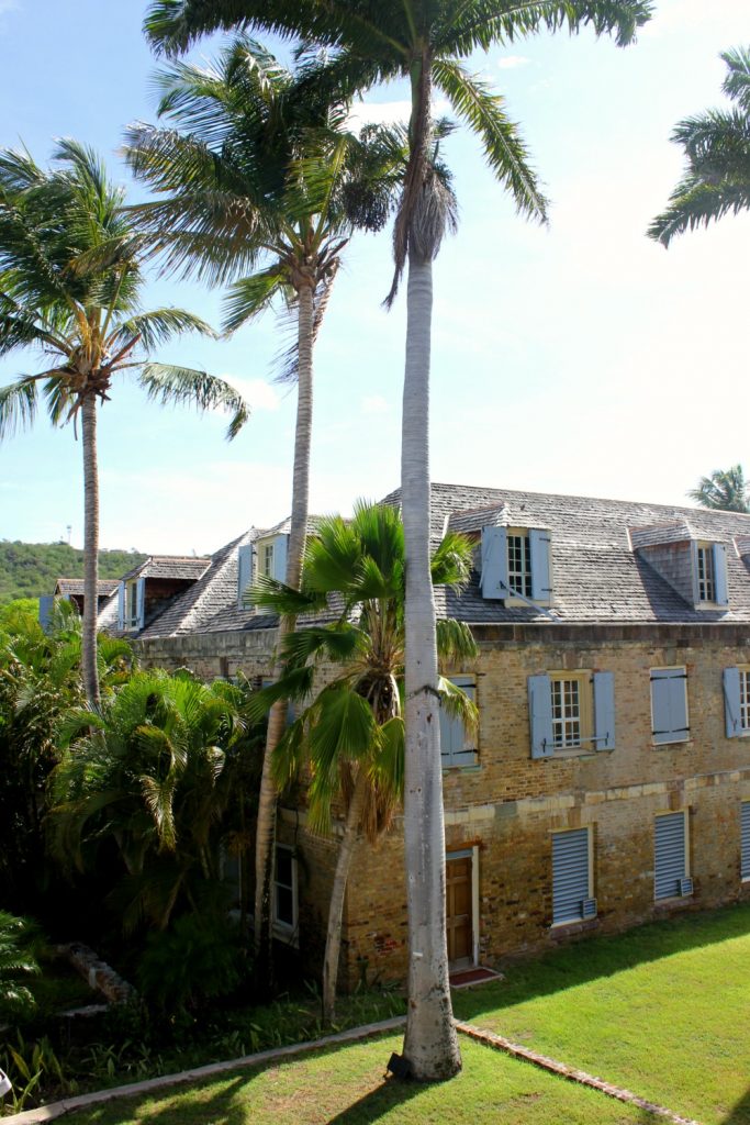 One of the old buildings in Nelson's Dockyard Antigua - 14 reasons to visit Antigua with young kids