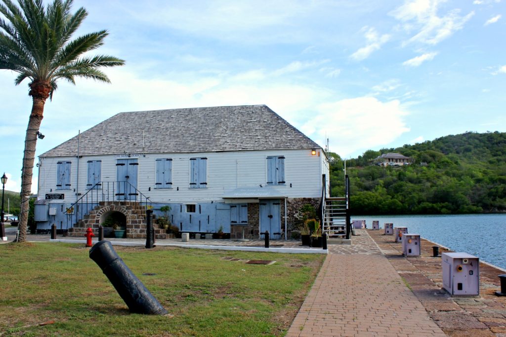 One of the old buildings on the waterfront at Nelsons Dockyard Antigua