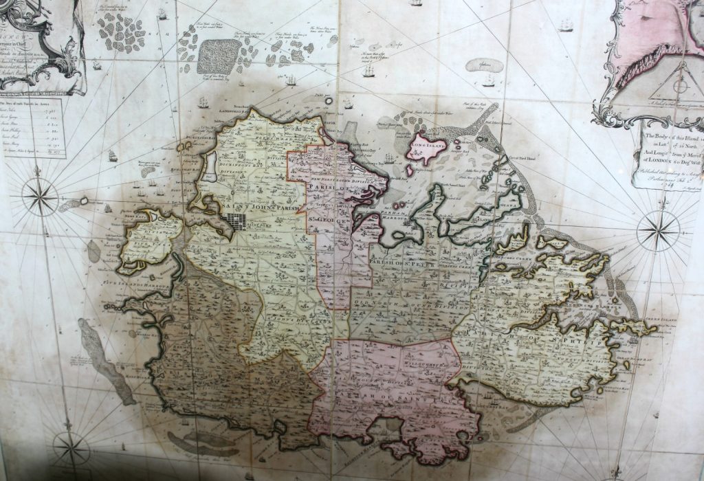 Map of Antigua at the museum in St John's