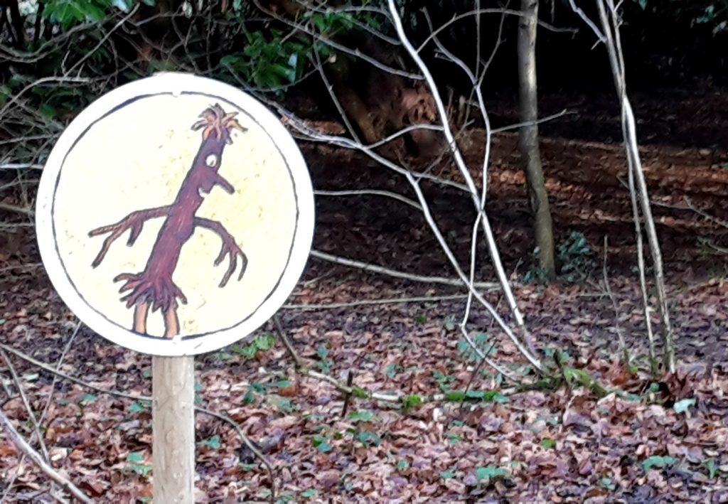 Stick Man sign on the Stick Man trail at Wendover Woods - one of my favourite family days out in Buckinghamshire