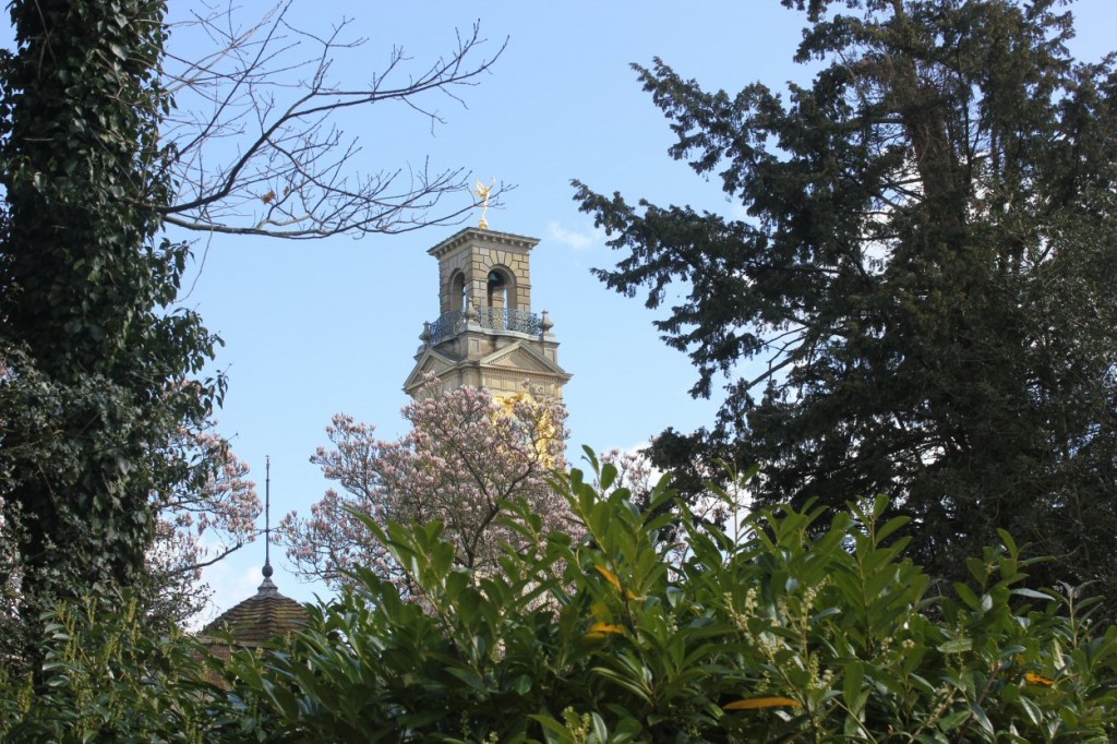 View of a tower through the trees at Cliveden National Trust