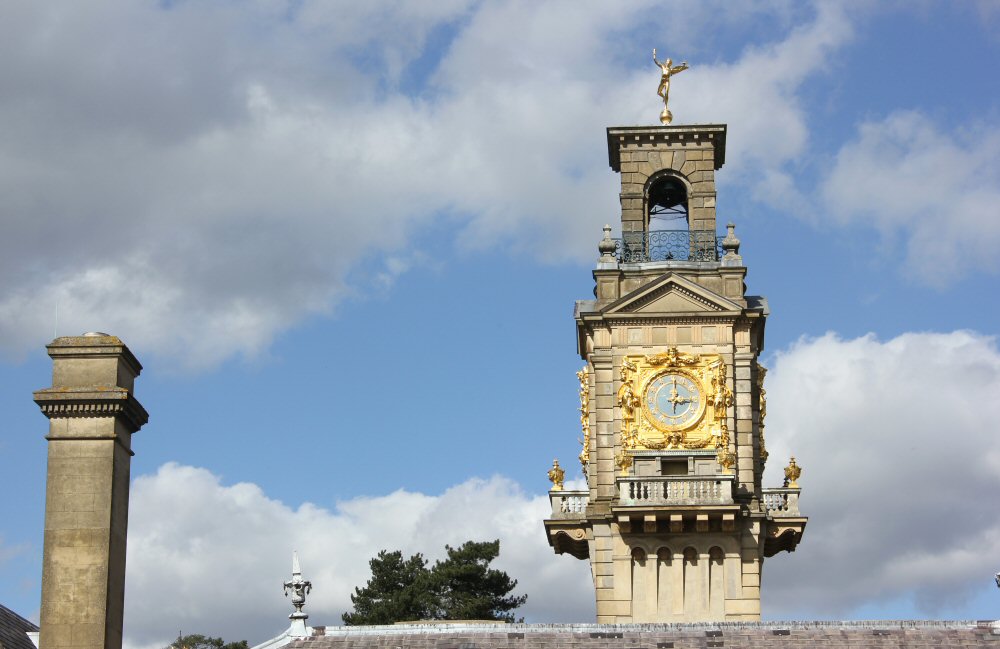 Gilded clock tower at Cliveden National Trust