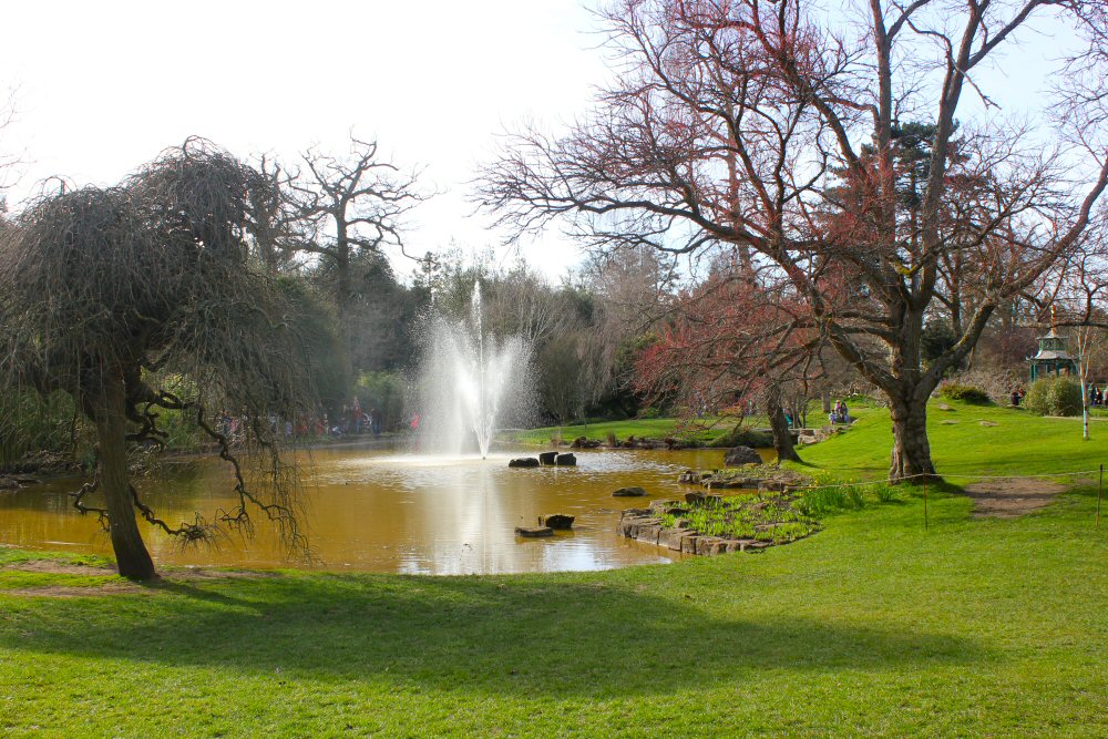 Water feature in the lake in the gardens at Cliveden National Trust