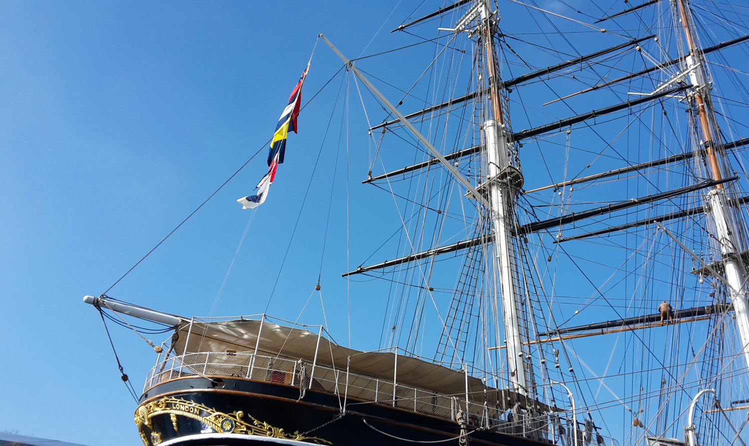 Visiting the Cutty Sark in Greenwich after a boat ride along the Thames