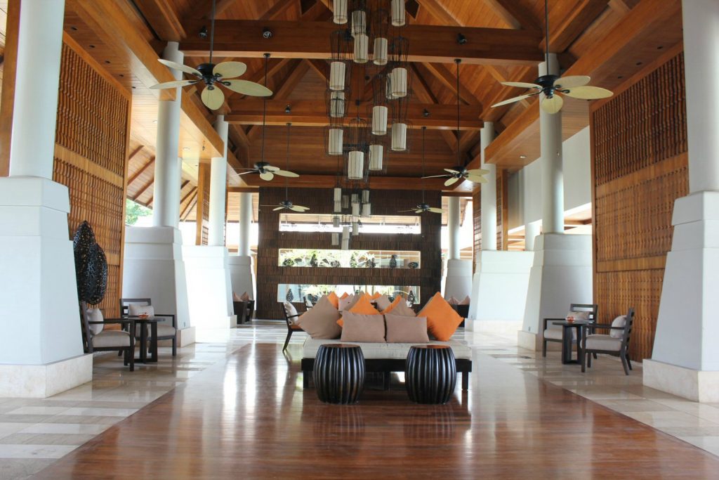 The lobby at Hilton Ngapali beach - our Burma beach holiday