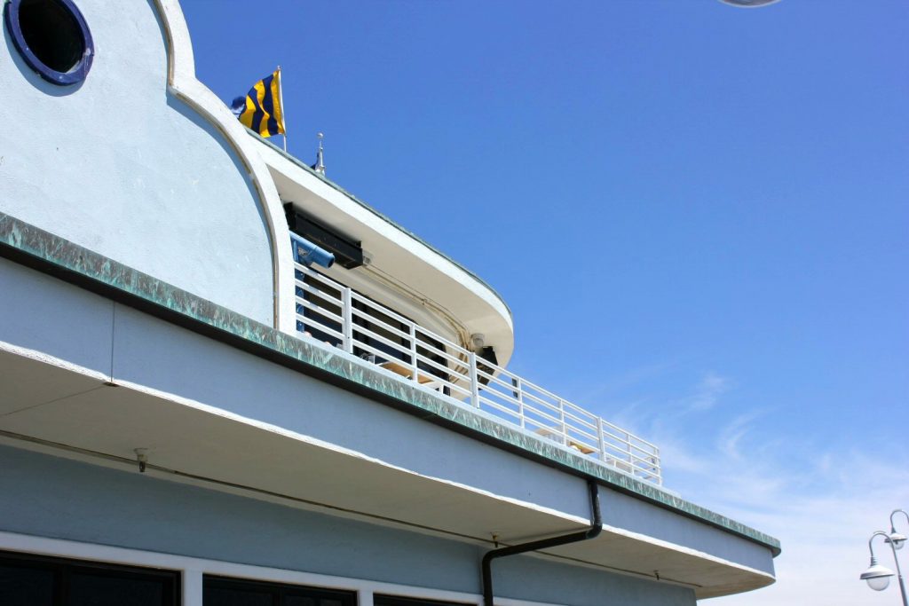 Section of art deco style pier building at Santa Cruz - my Pacific Coast Highway pictures and reasons to visit California