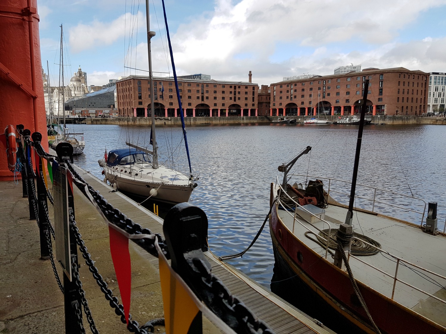 Boats in Albert Dock in Liverpool - exploring the Albert Docks kids' attractions.